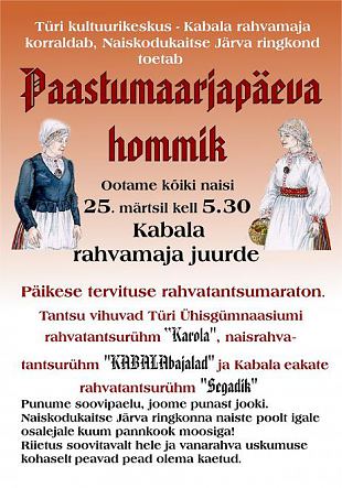 Paastumaarjapev-ainult naistele!