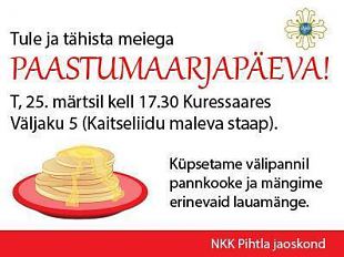 Paastumaarjapeva thistamine