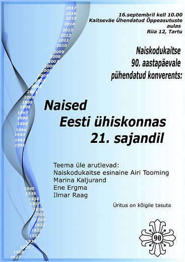 Naiskodukaitse 90. aastapäeval pühendatud konverents ''Naised Eesti ühiskonnas 21. sajandil''